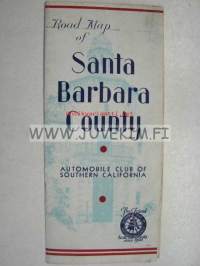 Santa Barbara County Road map (Automobile Club of southern California) -tiekartta