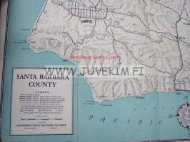 Santa Barbara County Road map (Automobile Club of southern California) -tiekartta