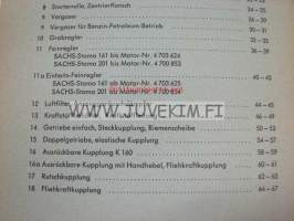 Sachs Stamo 161, 201 Ersatzteile-Liste nr 431.6/6 -varaosaluettelo
