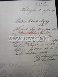 Helsingfors (Helsinki) 12.7.1890 -dokument, asiakirja