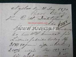 Nyslott 21.8.1890 dokument, asiakirja