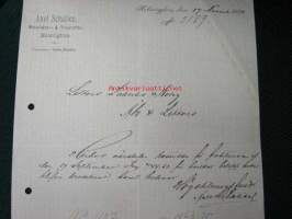 Axel Schalien Helsingfors / Helsinki 21.12.1890 -dokument, asiakirja