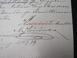 A.Könönen, Hamina, 7.8.1890 -asiakirja