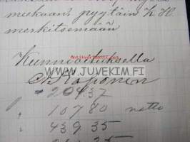 Joensuu 31.1.1890 A.Koponen -asiakirja