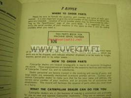 Caterpillar No. 7 Ripper parts book (serial numbers 83G1 -up) -repijä varaosaluettelo