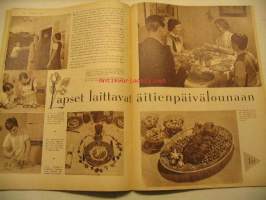 Kotiliesi 1959 nr 9 toukokuu (rakennamme maakellarin), Kaisankoti, Kymeenlaaksossa rovasti Lauri Leikkonen Vironlahti. Kauhajoki -aihe; perhe Kujanpää