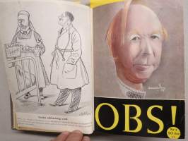 OBS! 1944 inbunden årgång -ruotsalainen ajankohtaislehti, artikkeleita monilta eri elämänalueilta, sota ja sen kulku merkittävine hahmoineen, pilapiirroksia, ym.