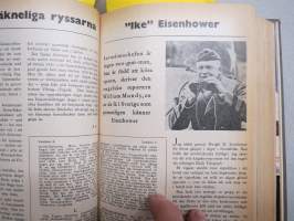 OBS! 1944 inbunden årgång -ruotsalainen ajankohtaislehti, artikkeleita monilta eri elämänalueilta, sota ja sen kulku merkittävine hahmoineen, pilapiirroksia, ym.