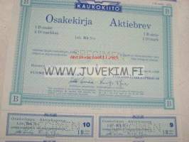 Kaukokiito Oy, Helsinki 1989, 100 mk -osakekirja