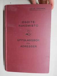 Posti- ja lennätinlaitoksen osoitehakemisto 1930 - Post- och telegrafverkets adressförteckning -erinomainen hakuteos paikkakuntien, kylien, talojen, tehtaiden jne.