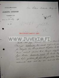 Sysslomannen vid allmänna sjukhuset i Wiborgs län Viipuri 22.5.1890 -dokument, asiakirja