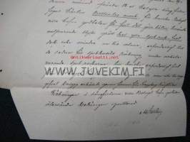 Sysslomannen vid allmänna sjukhuset i Wiborgs län Viipuri 22.5.1890 -dokument, asiakirja
