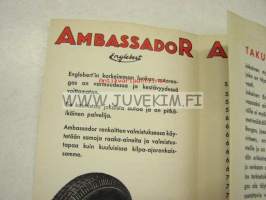 Englebert renkaat Ambassador Tractor A.D. hinnasto nr 1 kesäkuu 1935 -myyntiesite