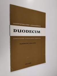 Duodecim lääketieteellinen aikakauskirja - hakemisto 1970-1972