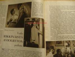Kotiliesi 1950 nr 12 Kansikuva Martta Wendelin - Juhannus, Virkarouva ja kotirouva, Piha-aita esittäytyy monessa asussa, Paras mansikkahillo, Ajankuvaa 1950, ym.