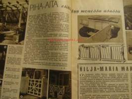 Kotiliesi 1950 nr 12 Kansikuva Martta Wendelin - Juhannus, Virkarouva ja kotirouva, Piha-aita esittäytyy monessa asussa, Paras mansikkahillo, Ajankuvaa 1950, ym.