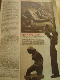 Kotiliesi 1950 nr 6 (Kansi Martta Wendelin, tyttö ja pajunkissat), Kohtusyöpä, Mandi Hannula 70 vuotta, Ajankuvaa kevät 1950, Varo ja varoita lapsia...