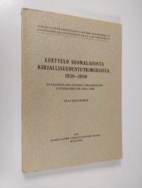 Luettelo suomalaisista kirjallisuudentutkimuksista 1938-1950