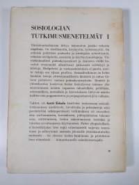Sosiologian tutkimusmenetelmät 1