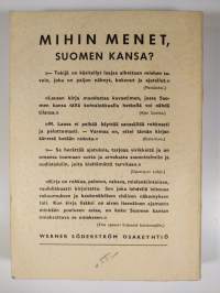 Mihin menet Suomen kansa?