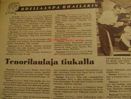 Seura 1957 nr 23,  ilm. 5.6.1957 Artikkeli kuvineen Lauri Manninen, poliisimies Huittisista. Tenorilaulaja Kalevi Korpi. Jane Russell äidin osassa. Artikkeli