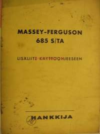 Massey ferguson 685 S leikkuupuimuri käyttöohjekirja