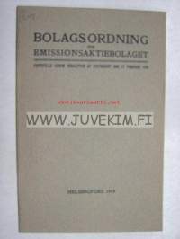 Bolagsordning för Emissionsaktiebolaget 1919