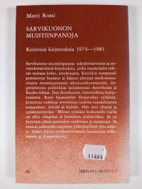 Sarvikuonon muistiinpanoja : kriittisiä kirjoituksia 1974-1981