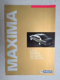 Nissan Maxima QX 3.0 V6 ABS 1992 -myyntiesite / brochure