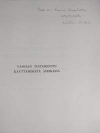 Vanhan testamentin käyttämisestä Afrikassa (signeerattu)