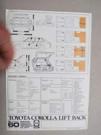 Toyota Corolla Liftback 1600 1977 -myyntiesite /sales brochure