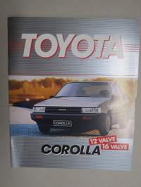 Toyota Corolla 12 / 16 Valve 1986 -myyntiesite /sales brochure