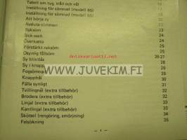 Husqvarna Ompelukone Malli 55 ja 65 Modell 55 och 65 symaskin -käyttöohjekirja suomeksi ja ruotsiksi