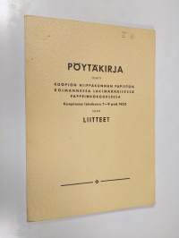 Pöytäkirja tehty Kuopion hiippakunnan papiston kolmannessa lakimääräisessä pappeinkokouksessa Kuopiossa lokakuun 7-9 pnä 1952 sekä liitteet