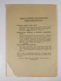 Kansankirkko ja uskonnonvapaus : Suomen ev.lut. (kansan-) kirkon XI:nnen (1933) kirkolliskokouksen uskonnonvapauden rajoittamista tarkoittavan päätöksen johdosta