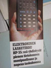 Hewlett-Packard HP-35 taskukalkylaattori -myyntiesitekansio