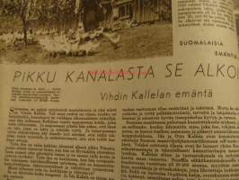 Kotiliesi 1950 nr 16 (Pikku kanalasta se alkoi - Vihdin Kallela, kiipeilevä puutarha, Lauri Kärkkäinen - verraton sauna