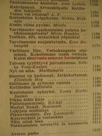 Kotiliesi 1962 nr 17,  Syyskuu . Iskukalusteen värimainos, sisustusteemaa, Wärtsilän Venla emalikasarin koko sivun mainos, Enso -keittö kahden sivun mainos ,