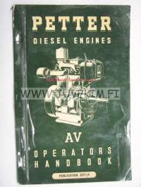 Petter Diesel Engines AV1, AV2 operator´s handbook -käyttöohjekirja, huolto, varaosaluettelo