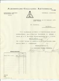 Jakobstad Cellulosa Ab, 1937 - firmalomake