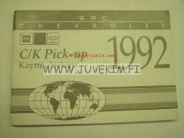 Chevrolet / GMC C/K Pick-up 1992 -käyttöohjekirja