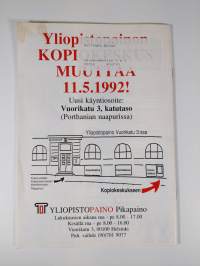 Yliopisto acta universitatis Helsingiensis nro 13/1992
