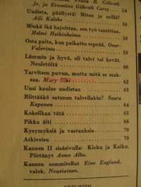Kotiliesi 1950 nr 2, sisustusarkkitehti Aili Kalske: Uudista, päällystä, millä ja miten?, pois portaiden rasitus, monen mielen myssy