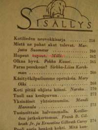 Kotiliesi 1950 nr 8, paras pesukone?, koti pitää kiinni ohjista - G. von Weissenbergin kotona, leipomisen tekniikkaa, Marja leipoo keikauskaakun, Sorja