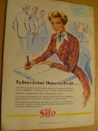 Kotiliesi 1950 nr 8, paras pesukone?, koti pitää kiinni ohjista - G. von Weissenbergin kotona, leipomisen tekniikkaa, Marja leipoo keikauskaakun, Sorja