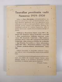 Tasavallan presidentin vaalit Suomessa 1919-1950