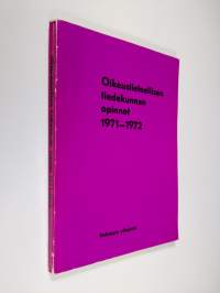 Oikeustieteellisen tiedekunnan opinnot 1971-1972