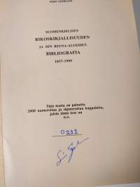 Suomenkielisen rikoskirjallisuuden ja sen reuna-alueiden bibliografia 1857-1989 (signeerattu)