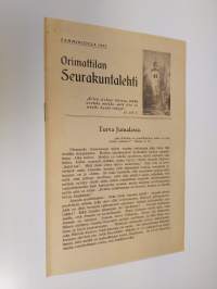 Orimattilan seurakuntalehti 1/1937