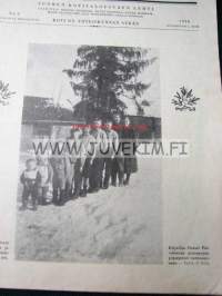 Kotiliesi 1934 nr 3 kansi Rudolf Koivu &quot;Runebergin Hanna&quot;, työkalujen teroittamisesta kotitaloudessa, Joutsenon reikäommel, taulujen hoidosta kotona, puvun